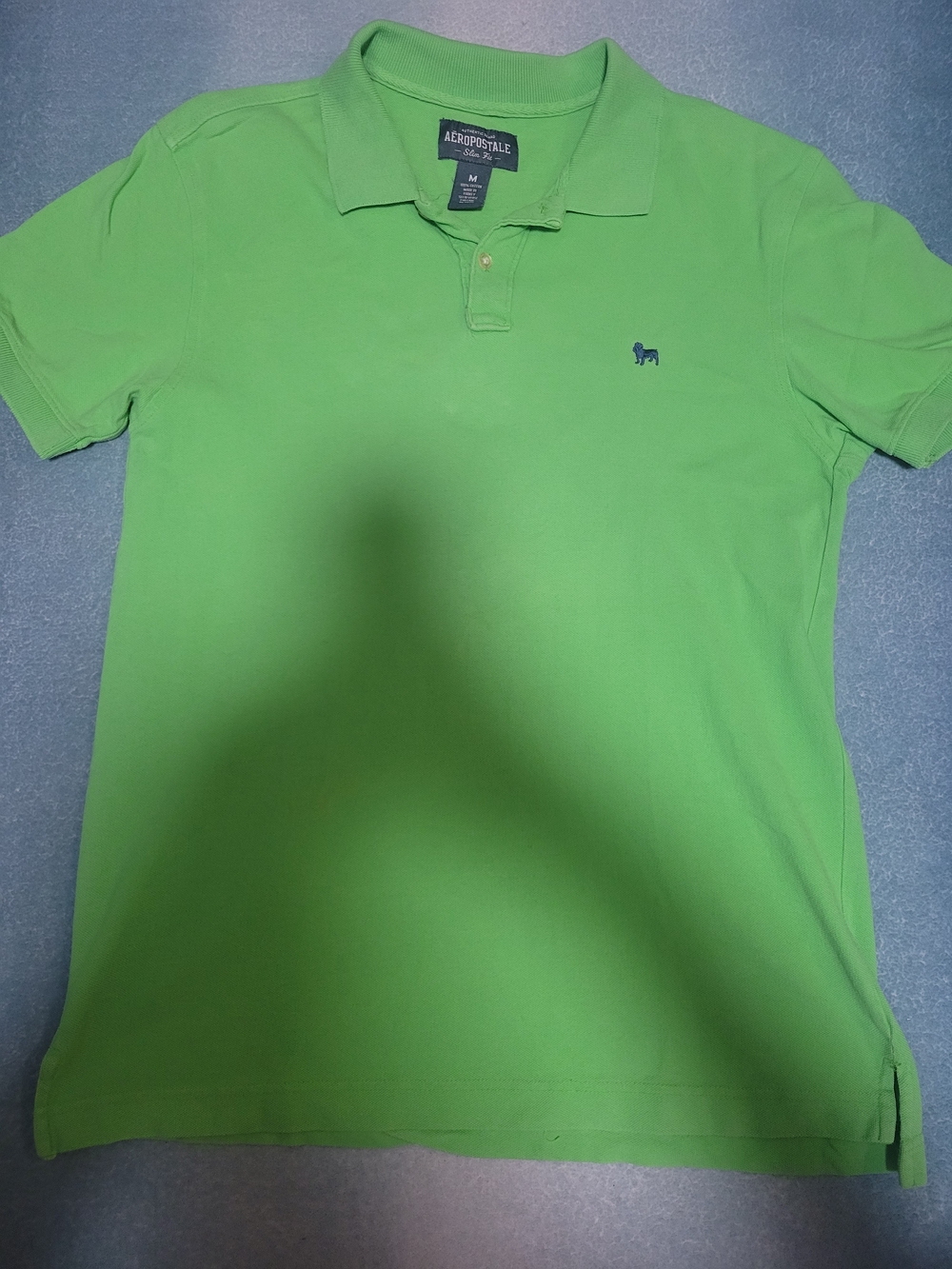 Aeropostale Men’s Lime Green Polo with Navy Logo